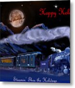 Steamin' Through The Holidays Christmas Card Metal Print