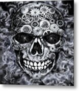 Steampunk Skull Metal Print