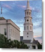 Steeple At Dusk Metal Print