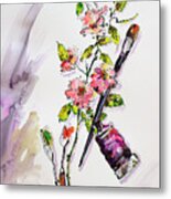 Still Life With Roses And Artist Tools Metal Print
