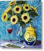Still Life With Sunflowers Metal Print