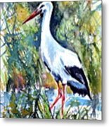 Stork Metal Print