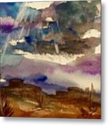 Storm Clouds Over The Desert Metal Print