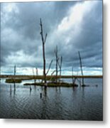 Storm Clouds Over The Water Metal Print