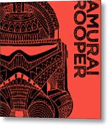 Stormtrooper Helmet - Red - Star Wars Art Metal Print