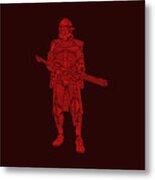 Stormtrooper Samurai - Star Wars Art - Red Metal Print