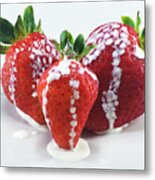 Strawberries And Cream Metal Print