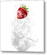 Strawberry Splash Metal Print