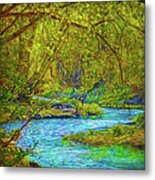 Streaming Forest Dream Metal Print