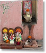 Street Temple, Haridwar Metal Print