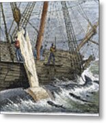 Stripping Whale Blubber Metal Print