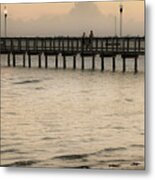 Stroll On The Pier Metal Print