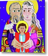 Sts. Ann And Joachim, Grandparents With Jesus - Mmjag Metal Print