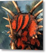 Styracosaurus Head Metal Print