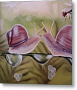 Sue And Sammy Snail Metal Print