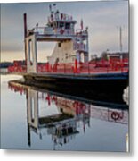 Sugar Island Ferry Reflections -6582 Metal Print
