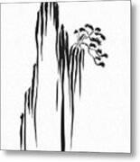 Sumi-e - Bonsai - One Metal Print