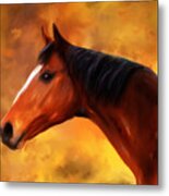 Summers End Quarter Horse Painting Metal Print