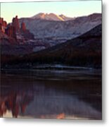 Sun Down At Fisher Towers Metal Print