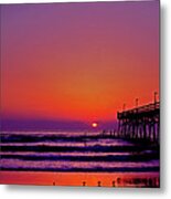 Sun-glow Fishing Pier Daytona Beach Florida Metal Print