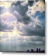 Sun Rays Over Miami Metal Print