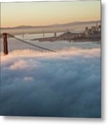 Sun Rise At Golden Gate Bridge Metal Print