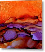 Sundown - Abstract Landscape Painting Metal Print by Michelle Wrighton