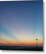 Sunrise And Windmill 01 Metal Print