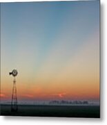 Sunrise And Windmill 02 Metal Print