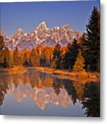 Sunrise At Schwabacher Landing Metal Print