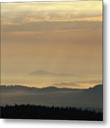 Sunrise In The Mountains - Hills In Morning Mist Metal Print