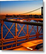 Sunrise On The Brooklyn Bridge Metal Print