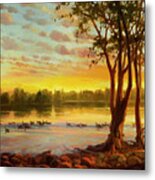 Sunrise On The Columbia Metal Print