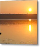 Sunrise On The Rocks Of Branch Lake - Maine Metal Print