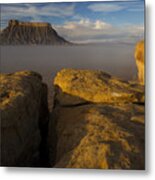 Sunrise Over Factory Butte Metal Print