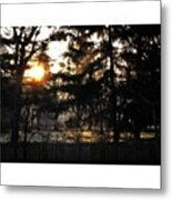 Sunrise Over The Fence - #illinois Metal Print