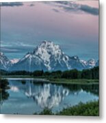 Sunrise Reflections At Oxbow Bend Metal Print