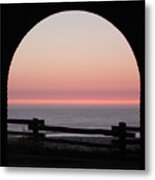 Sunset Arch With Fog Bank Metal Print