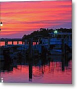 Sunset At Florida Estero Bay Marina Metal Print