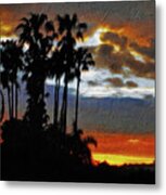 Sunset Beyond The Palms Metal Print