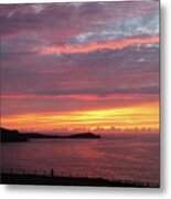 Sunset Clouds In Newquay Cornwall Metal Print