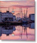 Sunset Colors And Reflections In The Bayou Metal Print