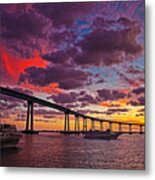 Sunset Crossing At The Coronado Bridge Metal Print