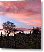 Sunset Graveyard Metal Print