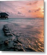 Sunset In Dhigufaru - Maldives - Travel Photography Metal Print