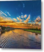 Sunset In Dresden Metal Print