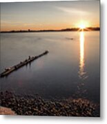 Sunset In Hietaniemi Beach - Helsinki, Finland - Seascape Photography Metal Print