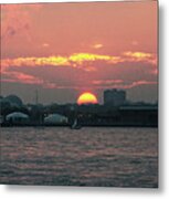 Sunset Nyc Harbor Metal Print