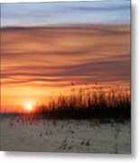Sunset On Dauphin Dunes - Sunset On Gulf Coast Beach Metal Print
