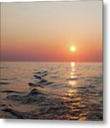 Sunset On Lake Michigan Metal Print